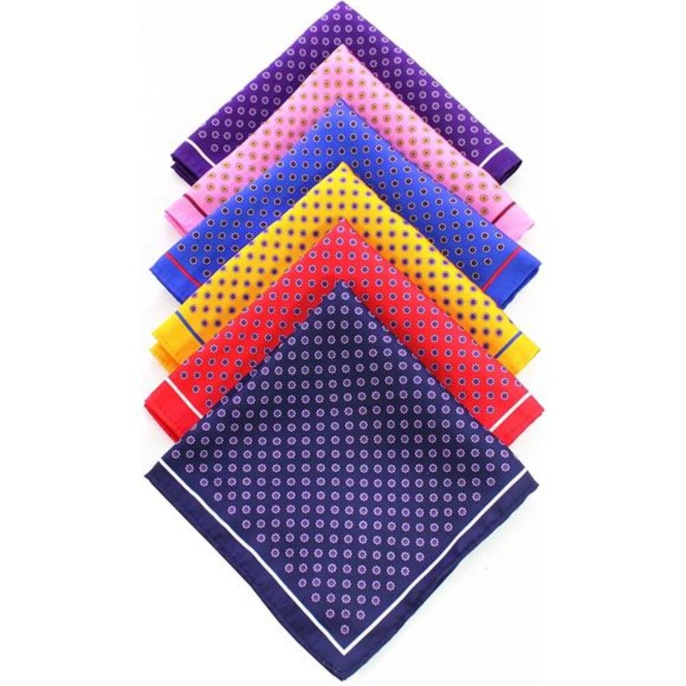 6pcs Silk Pocket Squares For Men Handkerchief Hanky Set